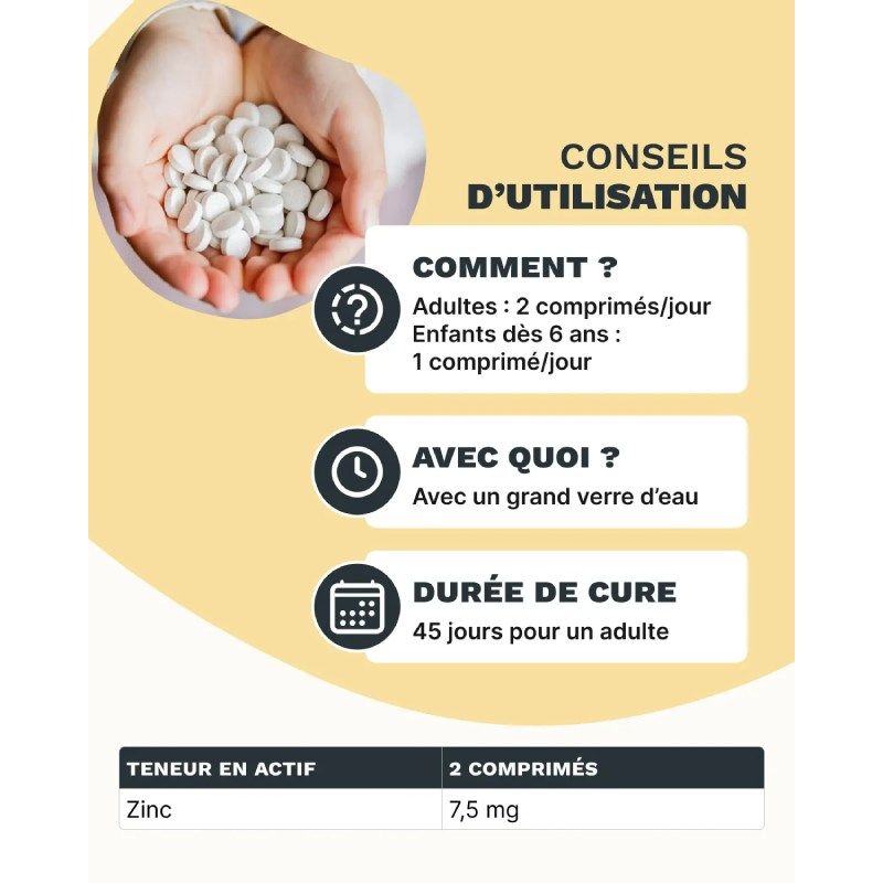 Zinc BIO - 90 comprimés - Cure 45 jours