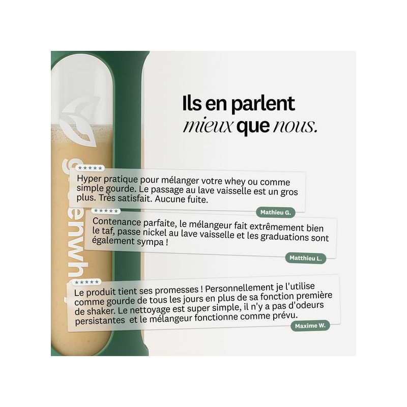 Shaker à protéines en verre - GreenShaker 2.0