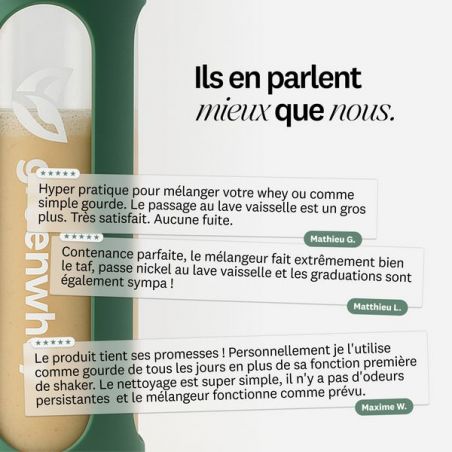 Shaker à protéines en verre - GreenShaker 2.0