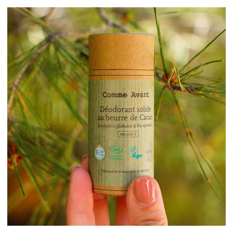 Déodorant naturel, solide et bio Comme Avant, Eucalyptus et Pin Sylvestre