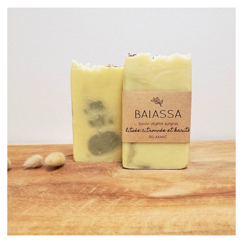 Savon artisanal surgras Relaxant au Karité et Litsée Citronnée - 100gr
