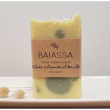 Savon artisanal surgras Relaxant au Karité et Litsée Citronnée - 100gr - Baïassa - Baïassa Savonnerie