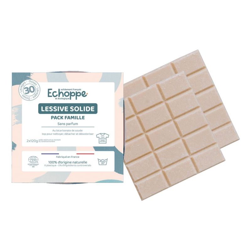Tablettes de lessive solide Sans Parfum 30 Lavages - Echoppe