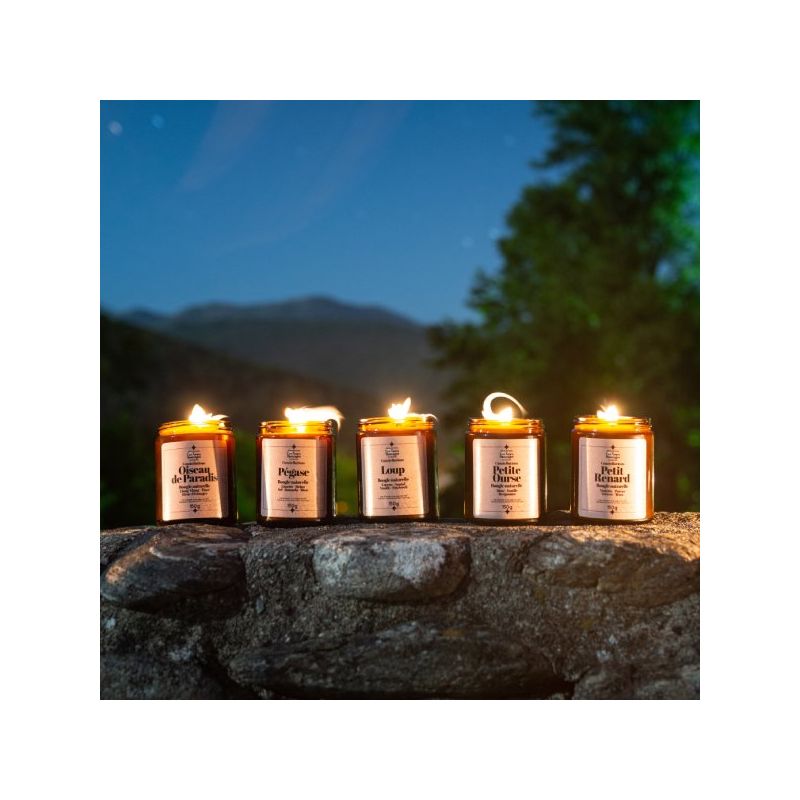 Bougie naturelle artisanale Oiseau de Paradis - Ylang-ylang, Tiaré, Fleur d'oranger