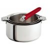 Set de 3 casseroles inox CRISTEL MUTINE avec poignée amovible FRAMBOISE
