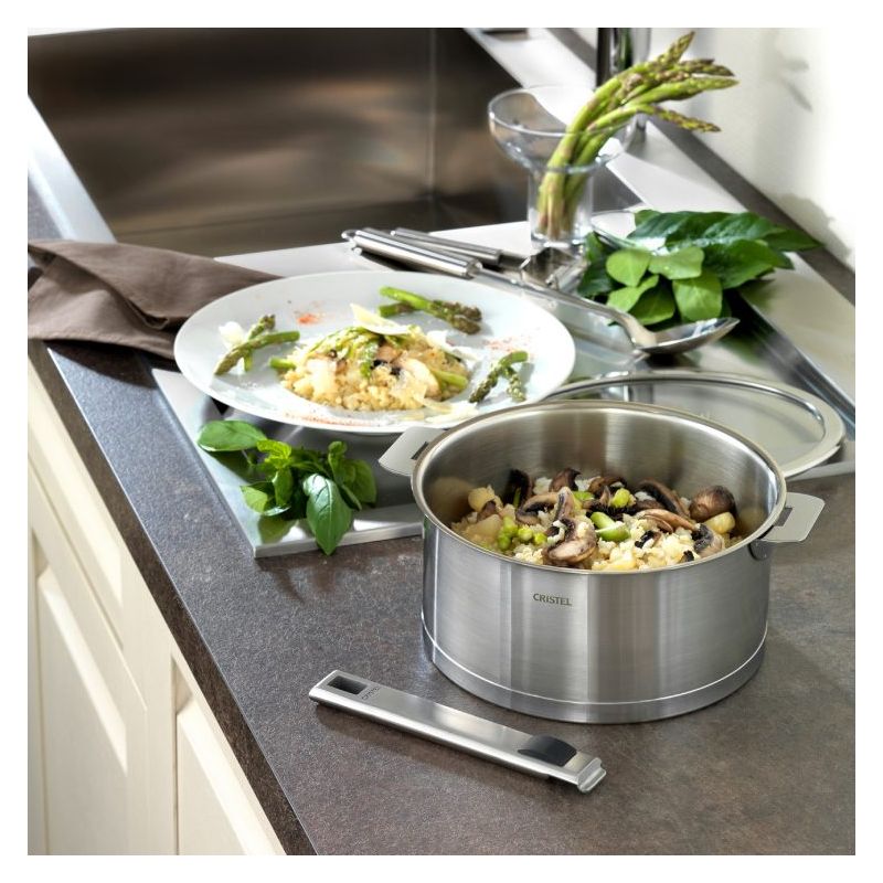 Casserole inox Cristel Strate à poignée amovible
