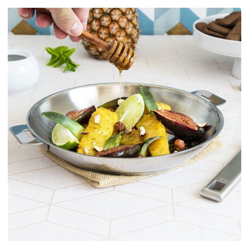 Poêle inox Strate avec poignée amovible