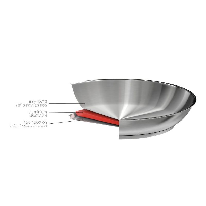 Poêle inox haute Strate avec poignée amovible