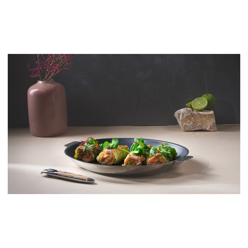 Poêle inox ovale avec anti-adhésif Exceliss+ Mutine