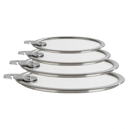 Set de 4 couvercles plats en verre - Strate - Cristel