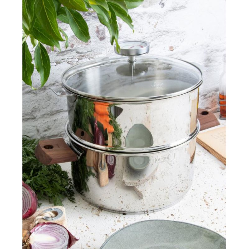 Cuit-vapeur inox Biome avec anses en bois