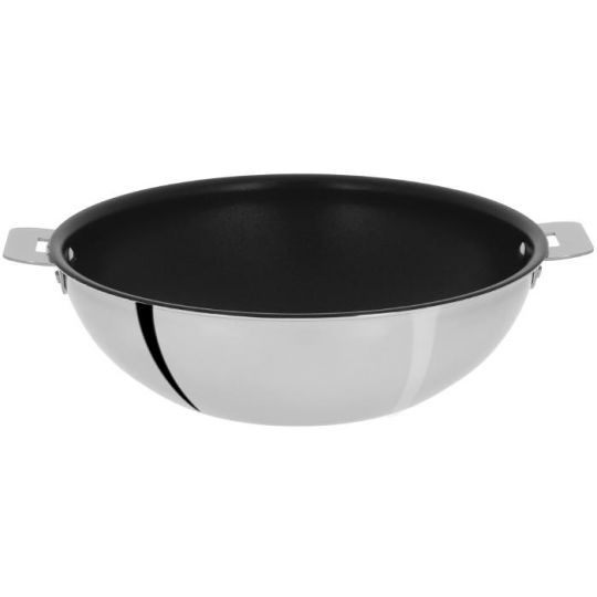 Wok Anti-adhésif 25 Cm - Marque Edco, Revêtement Durable, Poignées Froides - Pour Cuisson Saine Et Facile - 6
