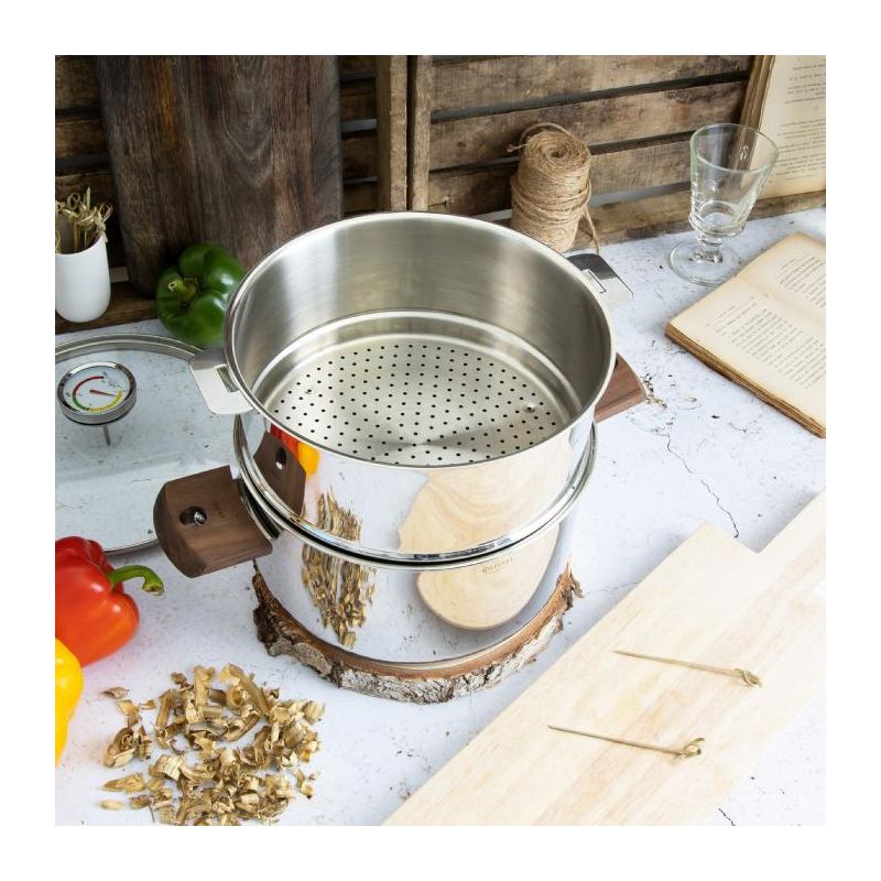 Cuit-vapeur inox Biome avec anses en bois