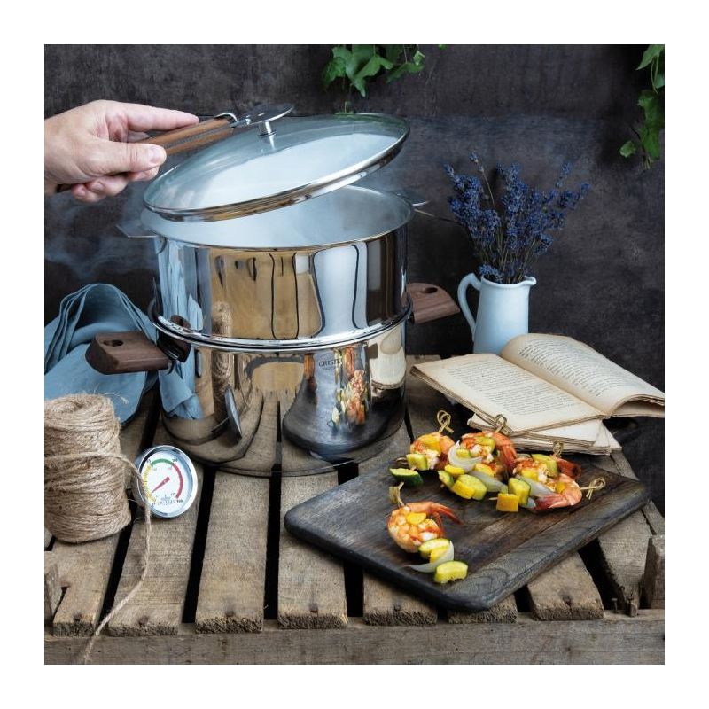 Cuit-vapeur inox Biome avec anses en bois