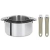 Set de 4 casseroles inox CRISTEL MUTINE avec 2 poignées amovibles TAUPE
