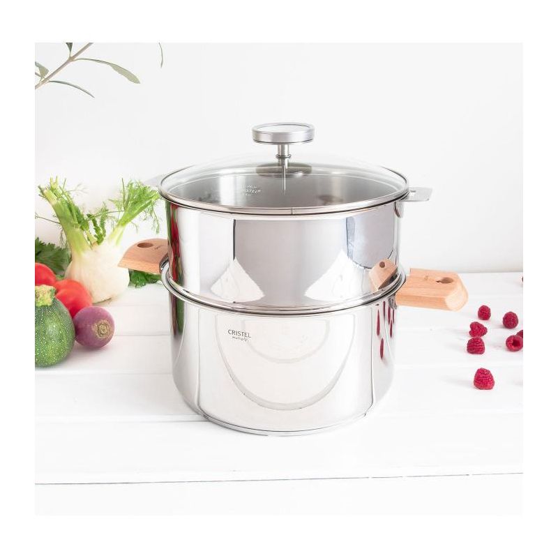 Cuit-vapeur inox Biome avec anses en bois