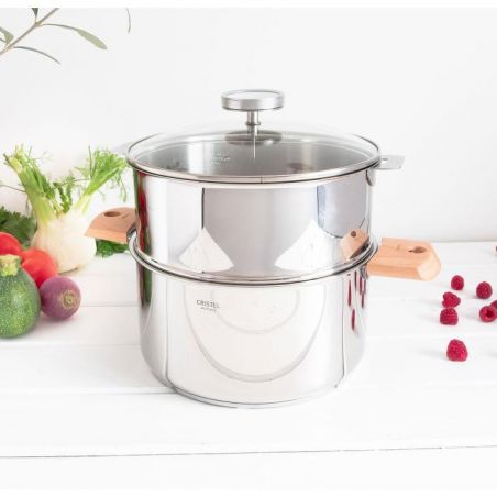 Cuit-vapeur inox Biome avec anses en bois - Cristel