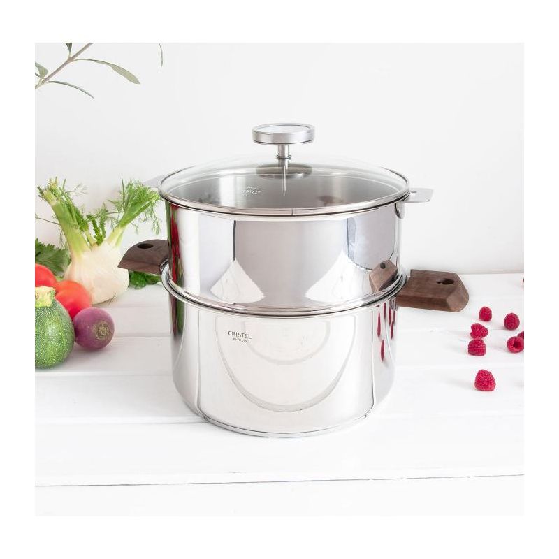 Cuit-vapeur inox Biome avec anses en bois