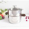 Cuit-vapeur inox Biome avec anses en bois