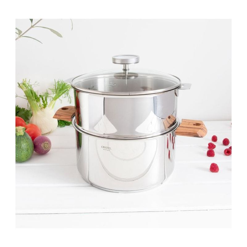 Cuit-vapeur inox Biome avec anses en bois
