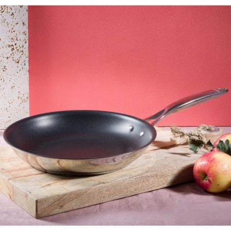Poêle inox anti-adhésive Castel'Pro poignée fixe