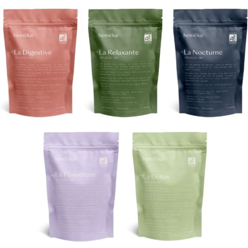 Lot de 5 Infusions Chanvre CBD Heméka