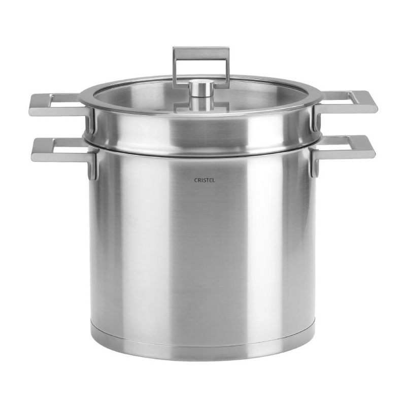 Marmite cuit-pâtes inox Strate avec couvercle Cristel