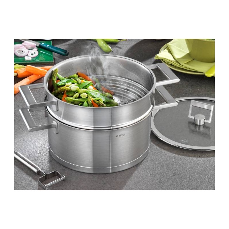 Faitout inox Strate fixe avec couvercle Cristel