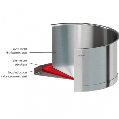 Faitout inox Strate fixe avec couvercle Cristel