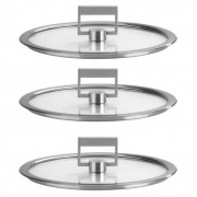 Set de 3 couvercles plats en verre Strate fixe Cristel