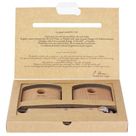 Set poignée et anses amovibles Cristel Casteline en bois de Hêtre - Cristel