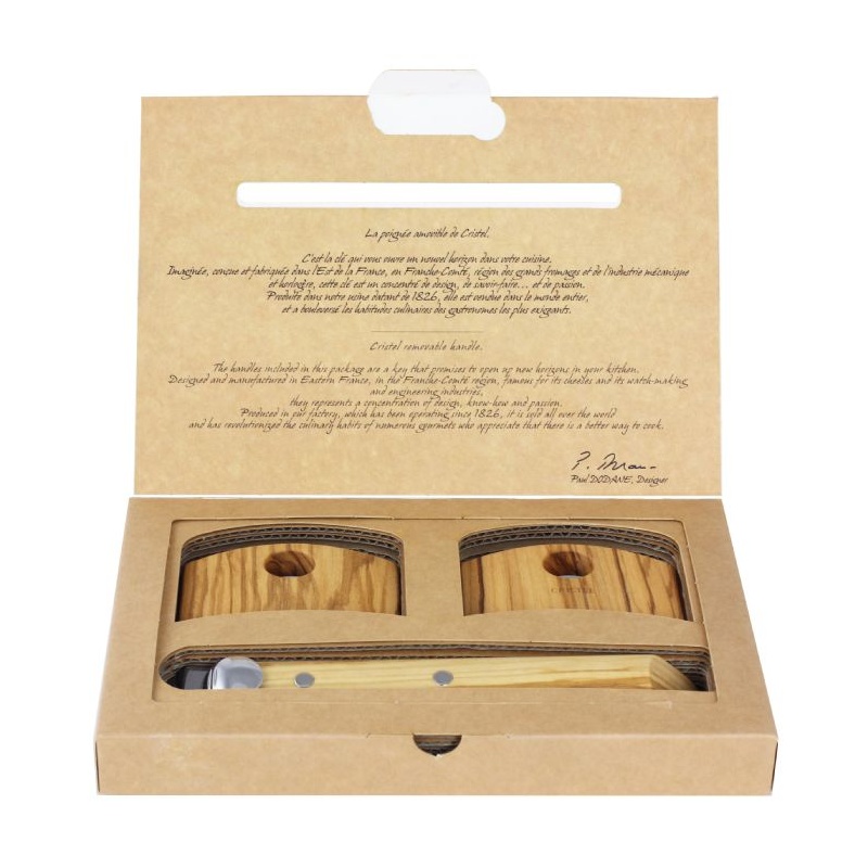 Set poignée et anses amovibles Cristel Casteline en bois d'Olivier