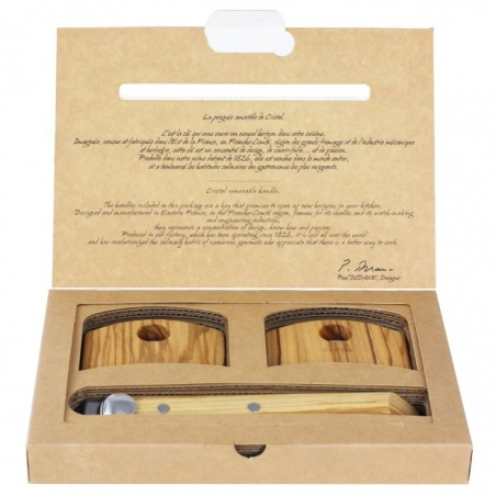 Set poignée et anses amovibles Cristel Casteline en bois d'Olivier - Cristel