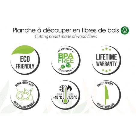 Planche à découper rainurée 44 x 32,5 cm Cristel