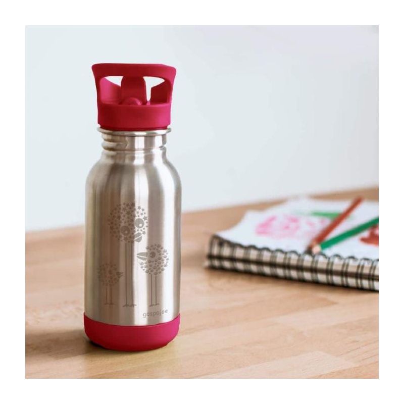 Gourde enfant inox Loopy Oiseaux 400 ml Gaspajoe