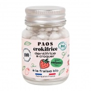 Dentifrice bio à croquer enfant saveur fraise - flacon 100 pastilles Paos
