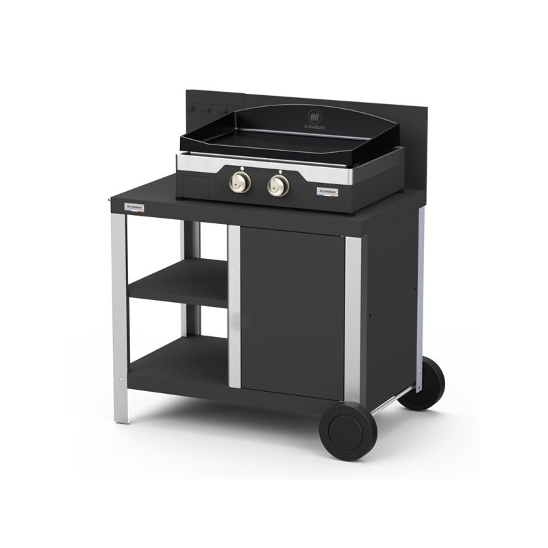 Plancha électrique Allure 260 Duo Edition sur desserte Le Marquier