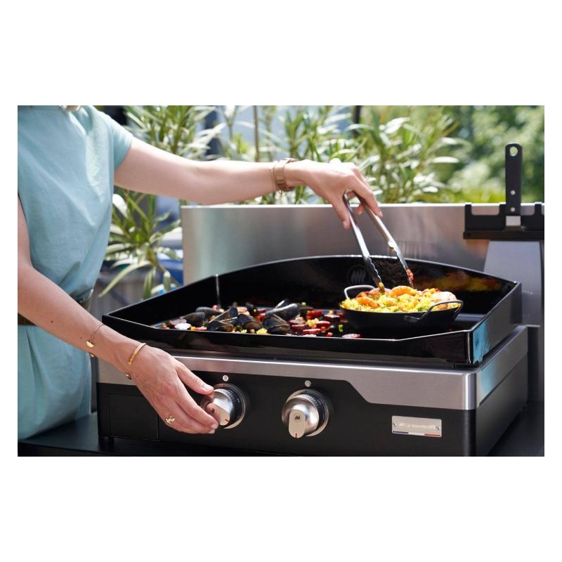 Plancha électrique Allure 260 Duo Edition sur desserte Le Marquier