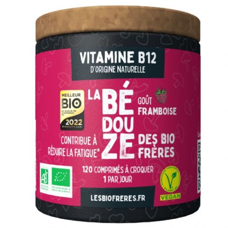 Vitamine B12 goût Framboise - 120 comprimés à croquer - Les Bio Frères