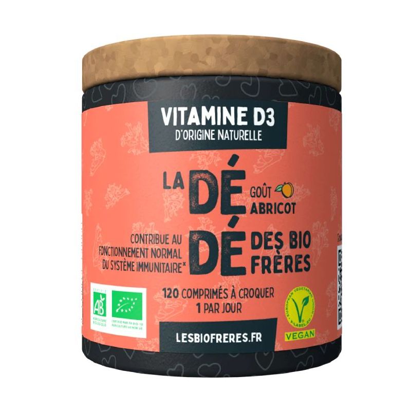 Vitamine D3 bio goût Abricot - 120 comprimés à croquer
