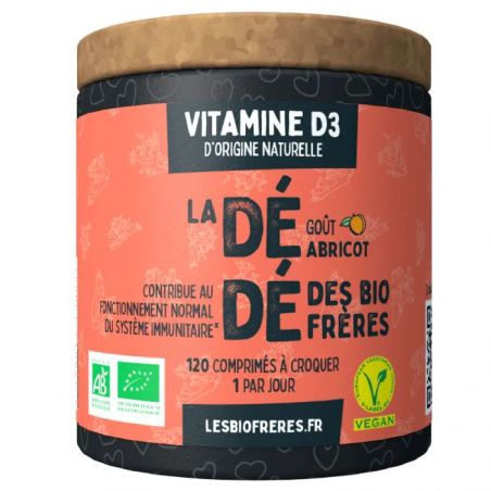 Vitamine D3 bio goût Abricot - 120 comprimés à croquer - Les Bio Frères