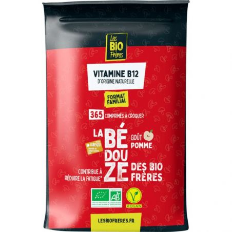 Vitamine B12 bio goût Pomme - 365 comprimés à croquer - Les Bio Frères