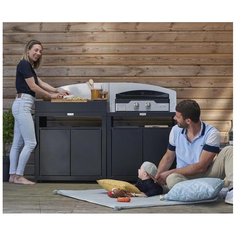 Cuisine extérieure - 2 éléments avec crédences - Noire Le Marquier