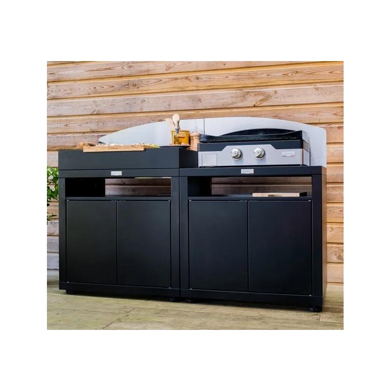 Cuisine extérieure - 2 éléments avec crédences - Noire Le Marquier