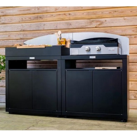 Cuisine extérieure - 2 éléments avec crédences - Noire Le Marquier