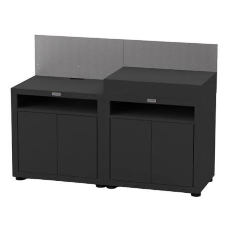 Cuisine extérieure - 2 éléments avec crédences - Noire Le Marquier - Le Marquier