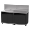 Cuisine extérieure - 2 éléments avec crédences - Inox DUO