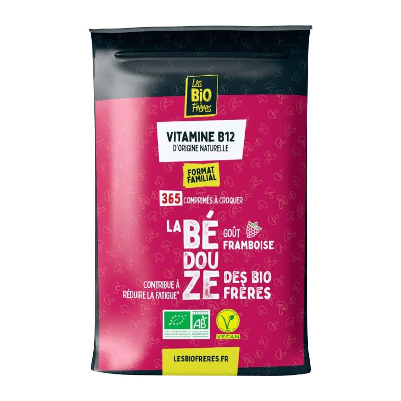 Vitamine B12 bio goût Framboise - Recharge 365 comprimés