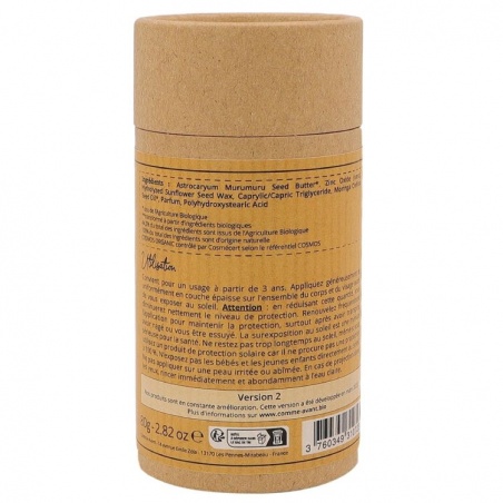 Crème solaire bio minérale solide SPF30 - Parfum Lait de coco & Vanille Comme Avant