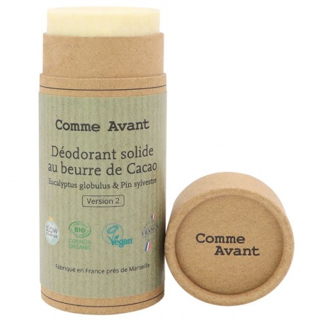 Déodorant solide bio Comme Avant au beurre de cacao, parfum Eucalyptus et Pin Sylvestre - Comme Avant